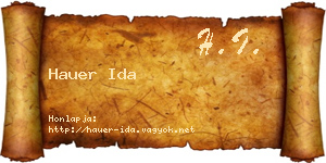 Hauer Ida névjegykártya